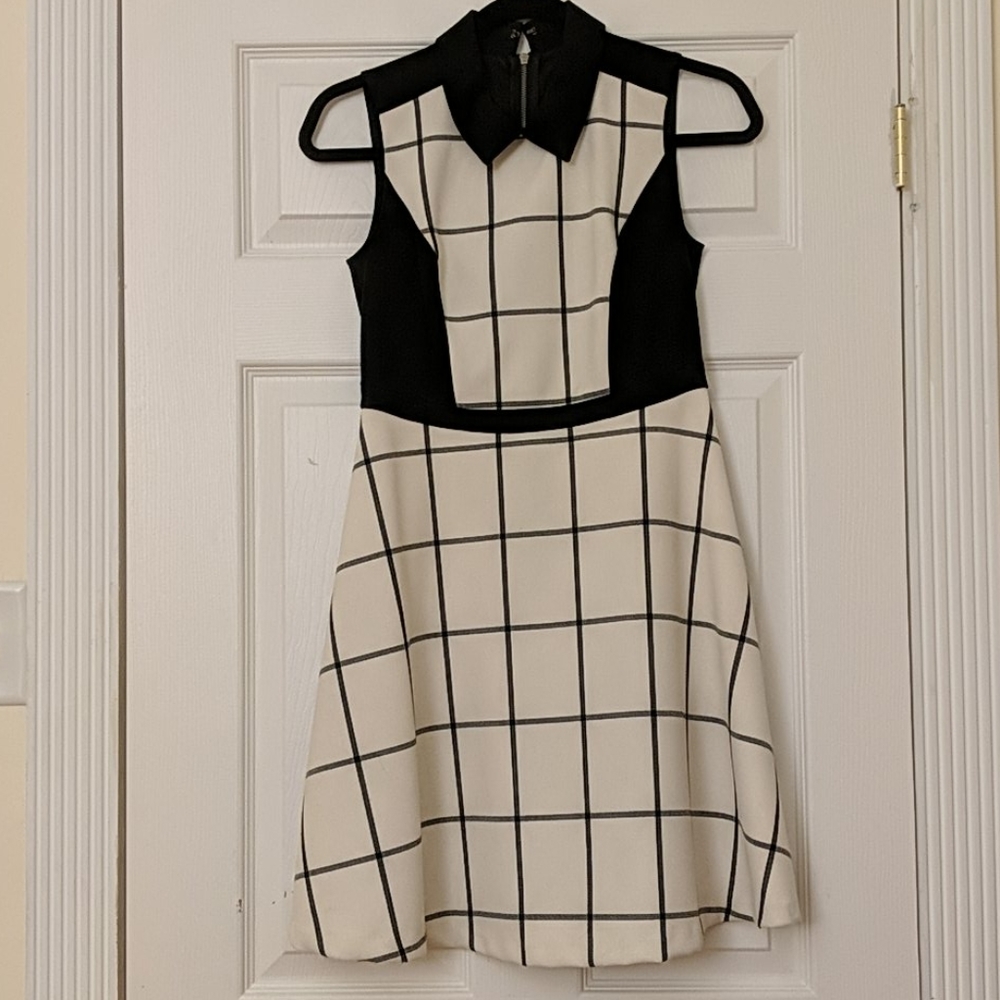 LOFT Windowpane Collared Dress